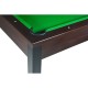Jeux Soldes Billard JT2D Billard Americain Convertible, avec plateau dinatoire et accessoires - Tapis vert - 217 x 125 cm