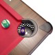 Jeux Soldes Billard JT2D Billard Américain HARMONY 6Ft - 206,5 x 116,5 x 80 cm avec accessoires - Couleur Chêne et Tapis Rouge