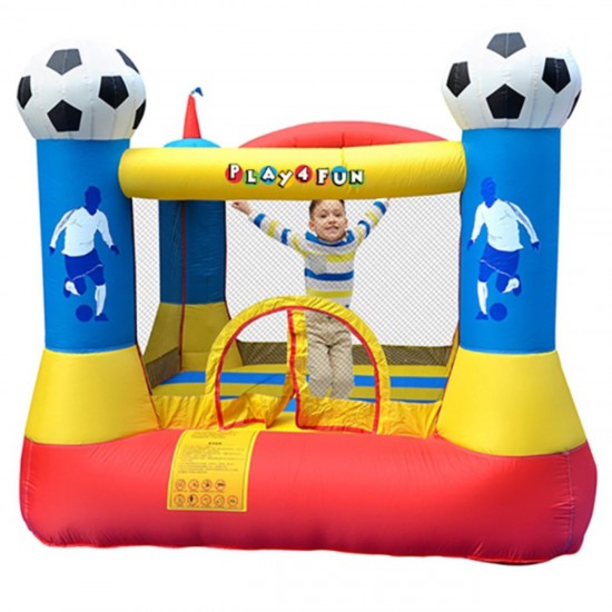 Jeux Soldes Play4Fun Château gonflable pour enfants 2,25m : aire de jeux gonflable rebondissante - souffleur et sac de rangement inclus - Football Aréna Castle