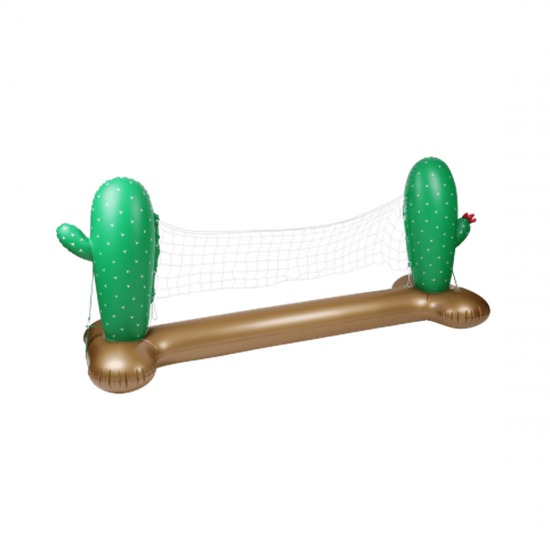 Jeux Soldes AirMyFun Filet de Volley Gonflable et Flottant pour Piscine & Plage, 274 x 165 x 37 cm - Design Cactus