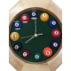 Jeux Soldes JT2D Horloge octogonale en bois - Heures boules de billard