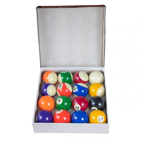 Jeux Soldes JT2D Set de 16 Boules de Billard Américain en résine (57mm) 15 boules multicolores numérotées