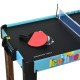 Jeux Soldes HOMCOM Table multi-jeux 4 en 1 air track curling bowling ping-pong MDF noir bleu