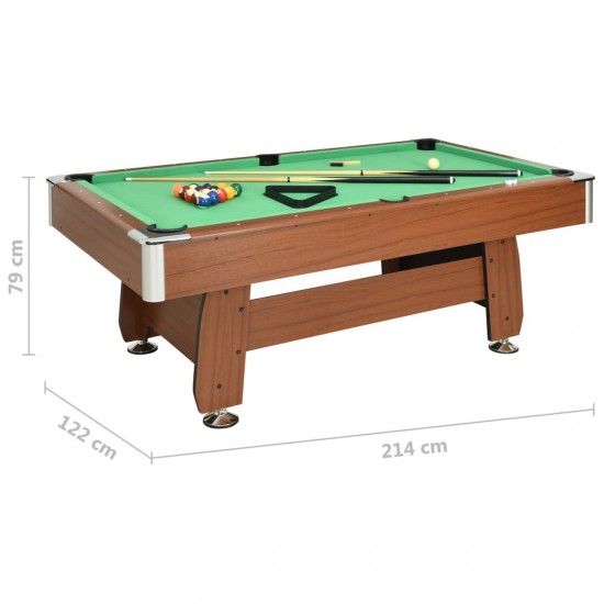 Jeux Soldes VIDAXL vidaXL Table de billard 7 pieds 88 kg 214x122x79 cm Marron