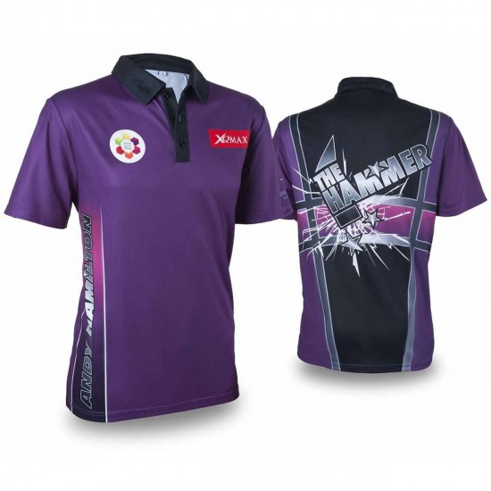 Jeux Soldes XQMAX DARTS XQmax Darts T-shirt Andy Hamilton Violet Taille XXL QD9200360
